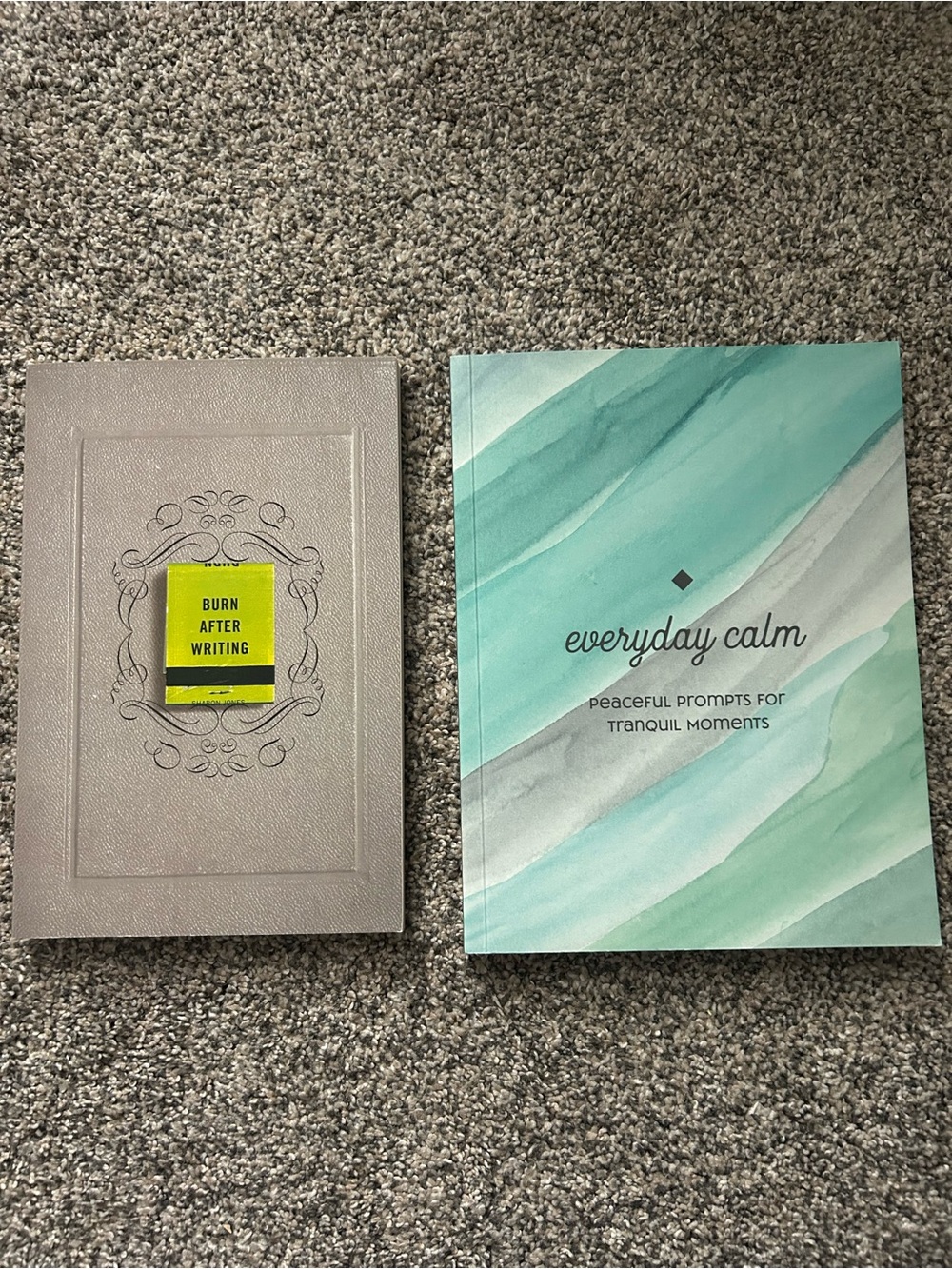 Everyday Calm & Burn After Writing Journal Set - Teal and Gray